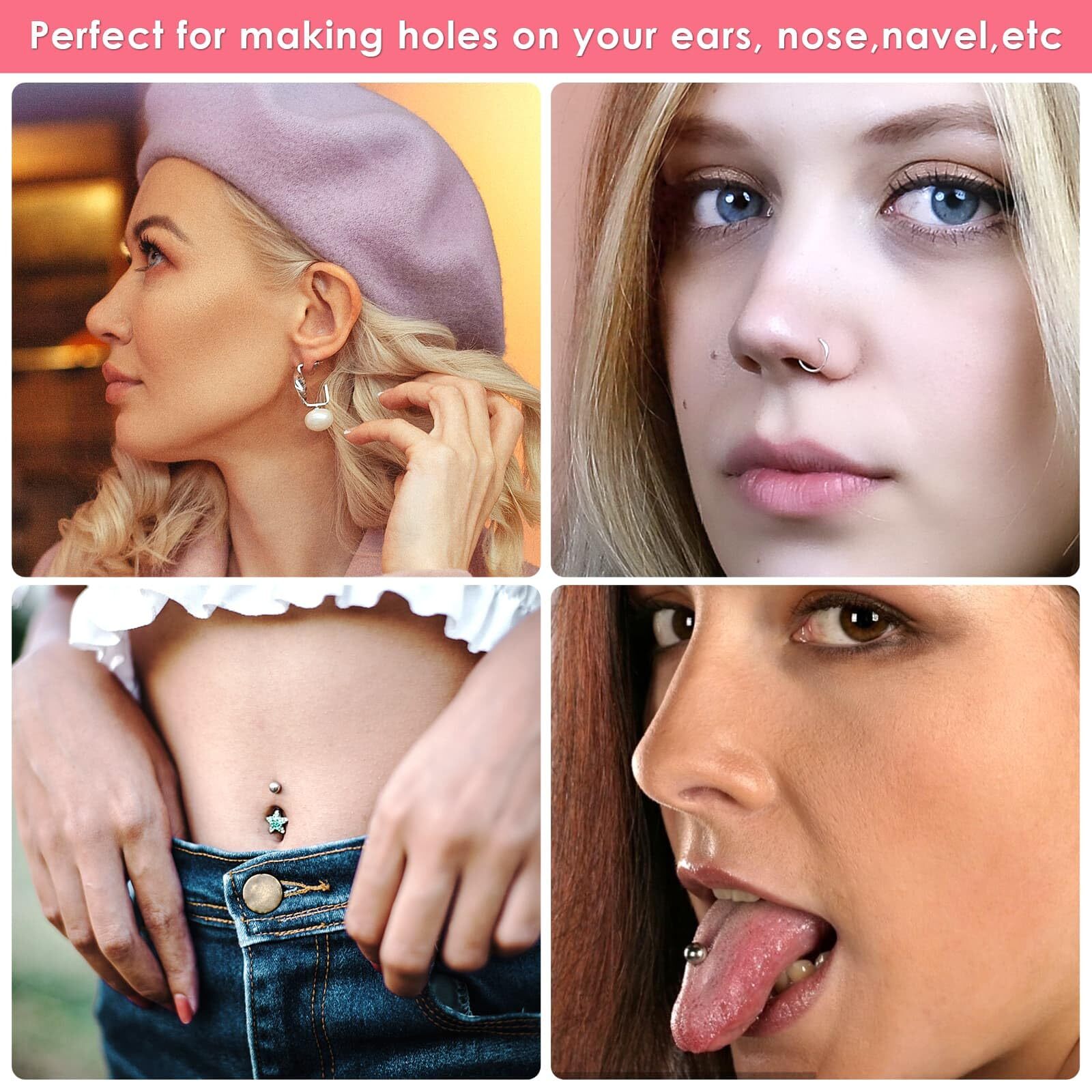 Professional Ear Piercing Gun Kit Multi Purpose Ear Piercing Kit Nose Piercin...