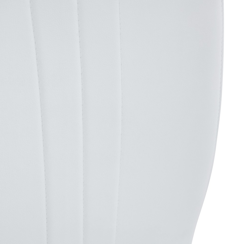 Set of 2 Modern White PU Bow-Shaped Office Chairs, Minimalist & Ergonomic