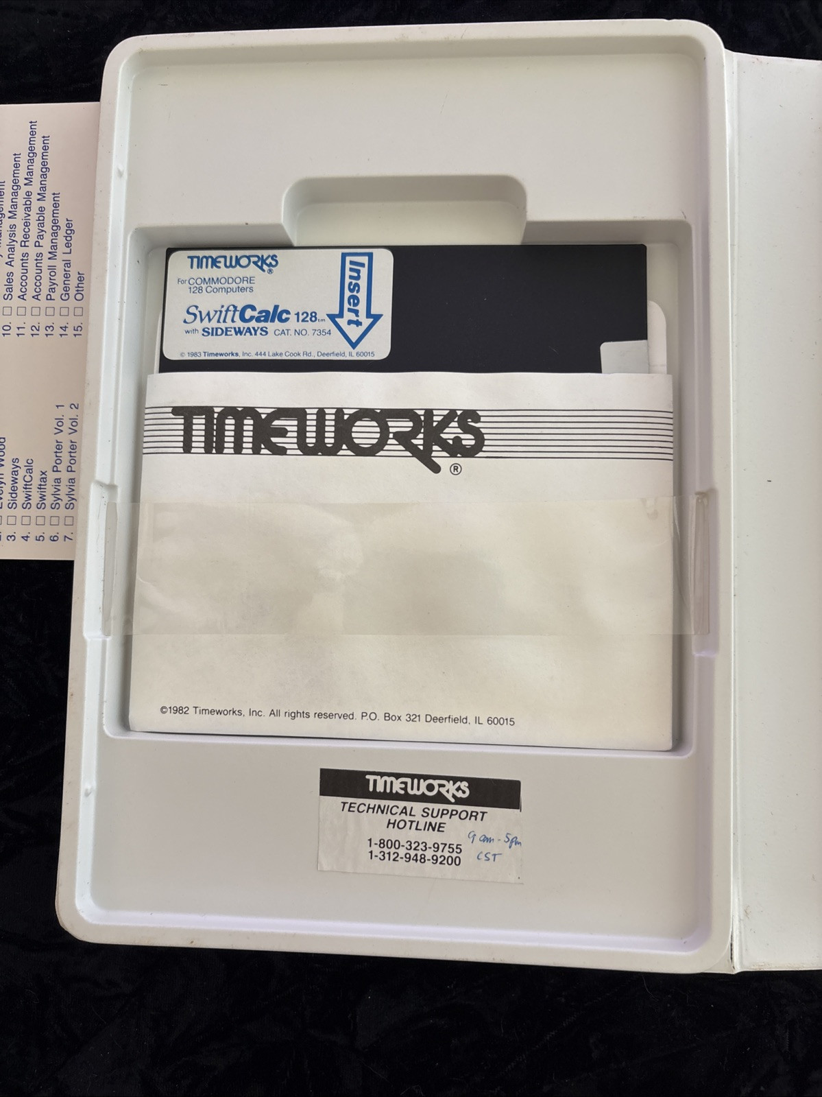 SwiftCalc 128 with Sideways | Timeworks 1983 | Commodore | Untested
