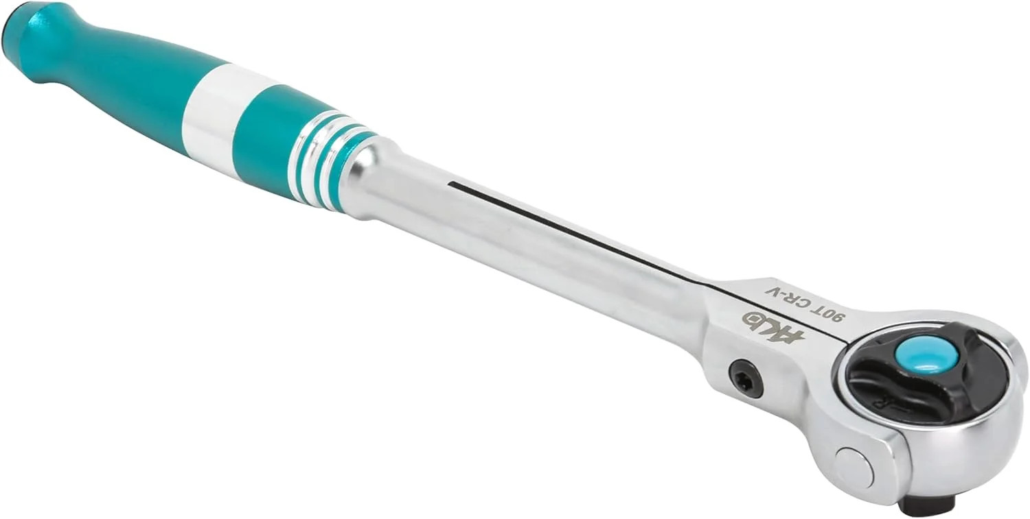 HB 3/8" Drive 90-Tooth Swivel Head Ratchet Handle AHA044-U | 270° Adjustable Alu