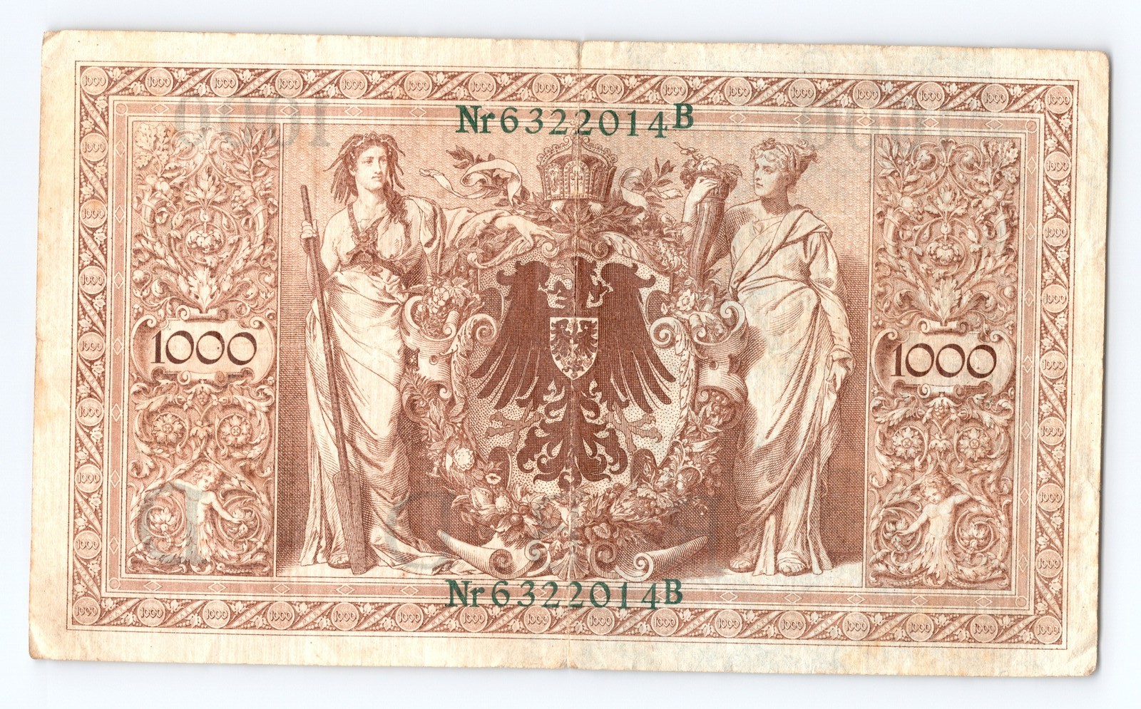 1910 Germany 1000 Mark Reichsbanknote 12