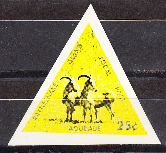 W RATTLESNAKE ISLAND 10v (1) 3RD DEFINITIVE FAUNA YELLOW IMPERFORATED PROOF