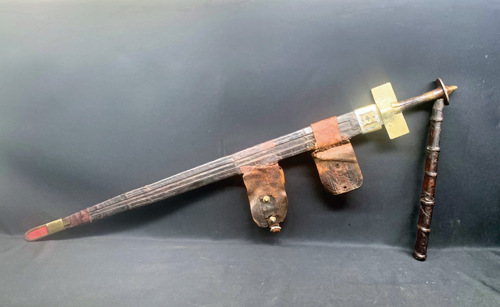 Antique Tuareg Takuba sword from the 1920s, European blade, Saharan Africa