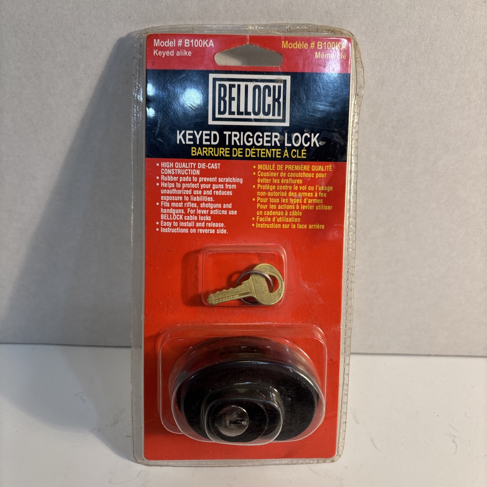 New Bellock Keyed Trigger Lock For Rifles, Shotguns, and Pistols Mod. B100KA *B1