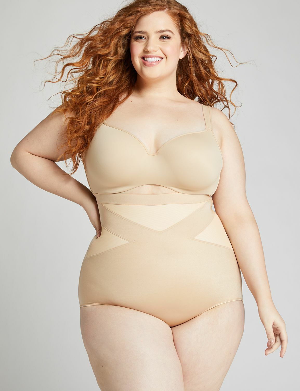 NEW LANE BRYANT CACIQUE CONTROL WEAR CAFE MOCHA HIGH WAIST BRIEF SHAPER SZ 22/24
