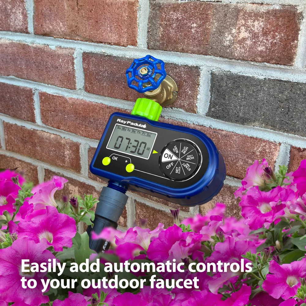 Ray Padula 1-Zone Electronic Sprinkler Timer: Digital Display