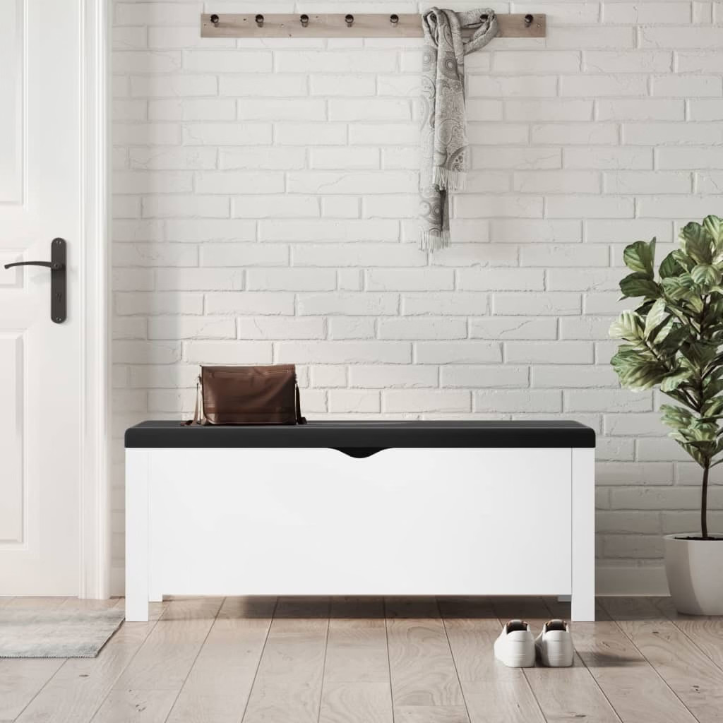 Storage Box with Cushion White 41.3"x15.7"x17.7