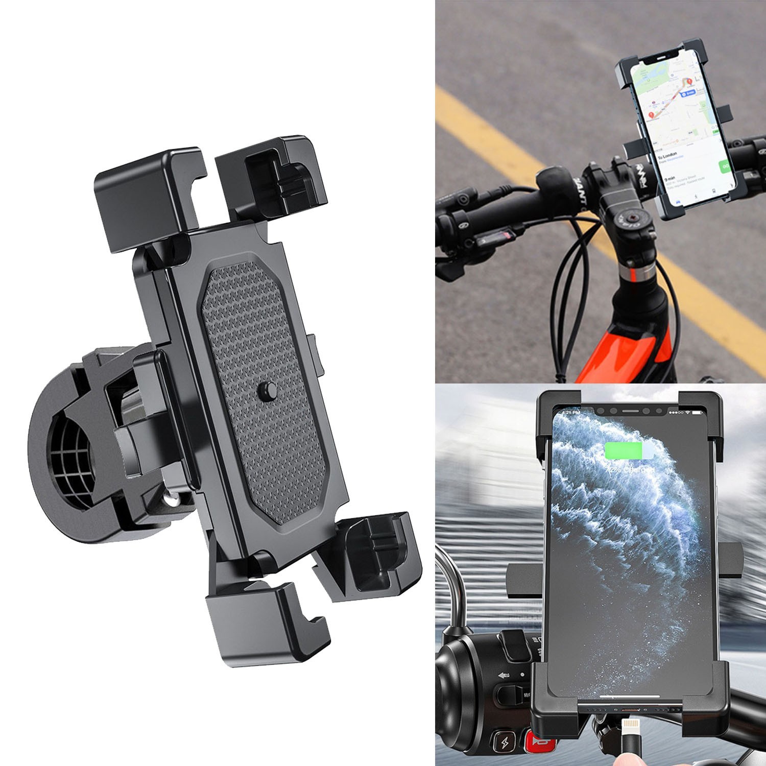 Bike Handlebar Phone Holder Phone Mount Stand Clip for Bike Motorcycle Scooter