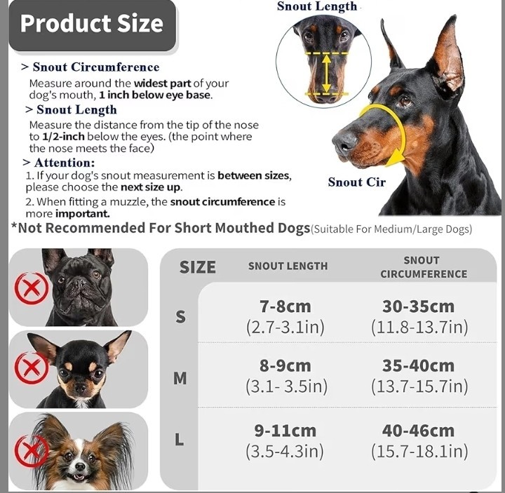 Large Dog Muzzle Stainless Steel Basket Adjustable Anti Bite Breathable