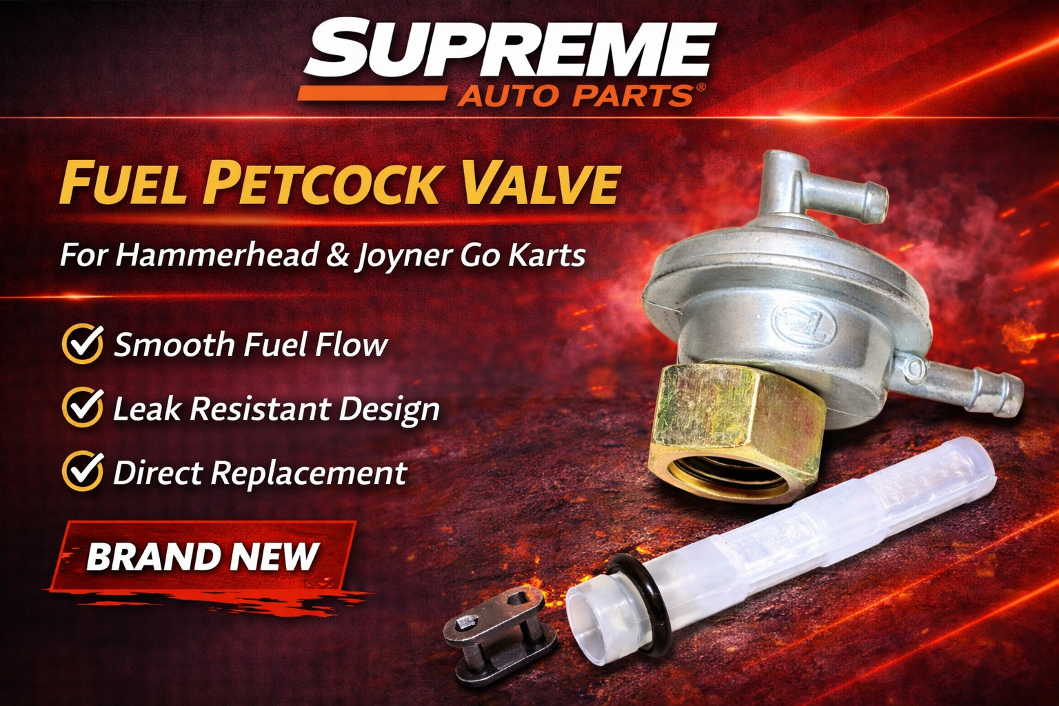 Fuel Petcock Valve Hammerhead Joyner 150cc 250cc Go Kart Gas Tank Switch