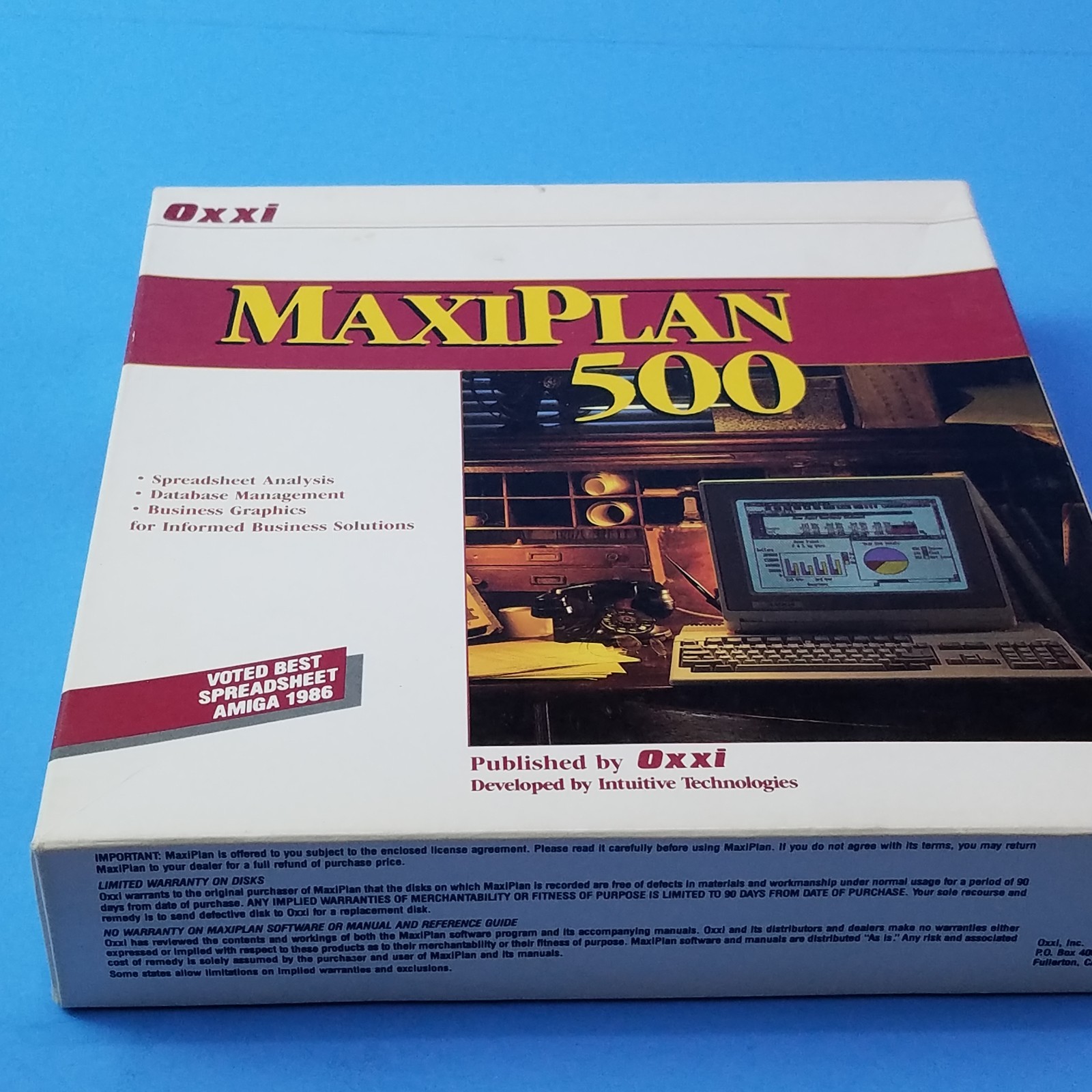 MaxiPlan 500 by Oxxi (1987) - Spreadsheet Analysis for Amiga
