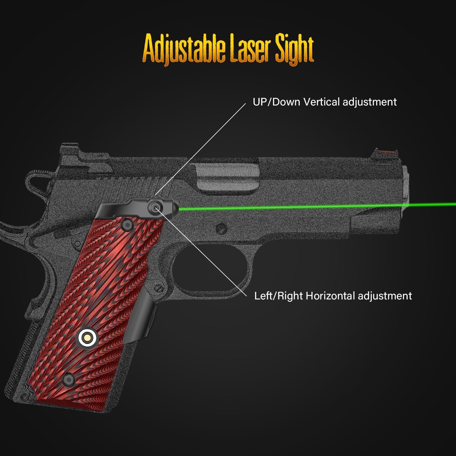 Compact 1911 Laser Grip Ambi Safety Cut G10 Sight No Rail Rechargeable Battery