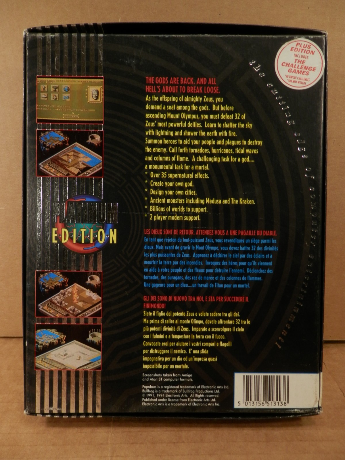 Populous II Commodore Amiga, Box Only