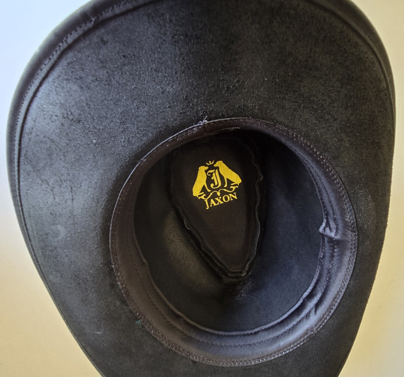 Jaxon Black 100% Leather Hat Large