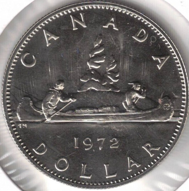 1972 Canada Proof Like QEII & Voyageur Nickel Dollar Coin!
