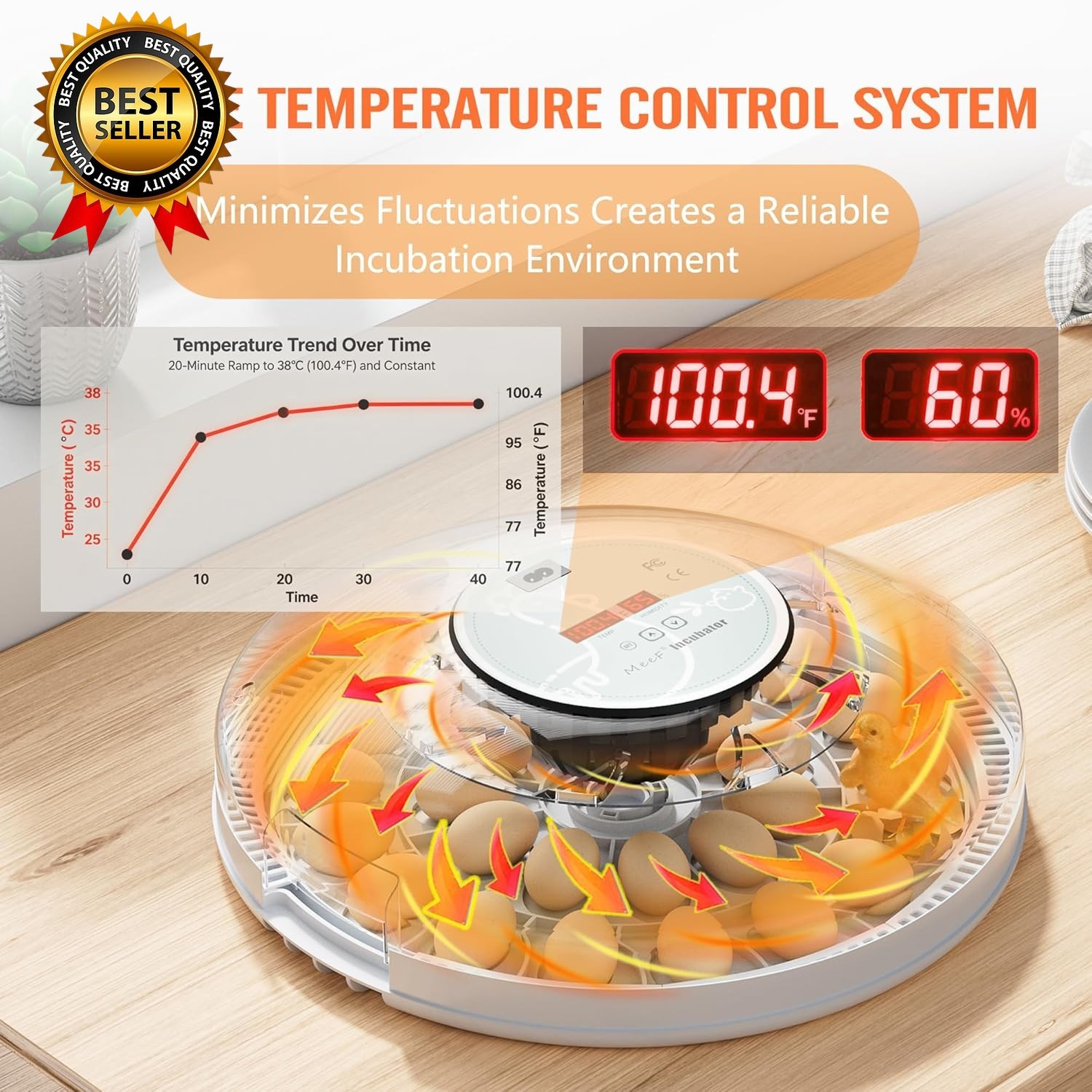 Egg Incubator for Hatching 28 Eggs, Auto Flip, Independent Atomizing Humidifier