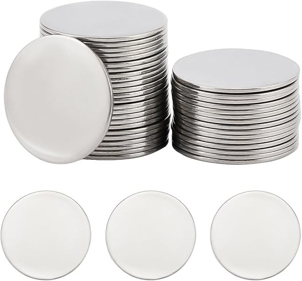 1 Box 40Pcs Stainless Steel Stamping Blanks Laser Engraving Disc Bulk Engravable