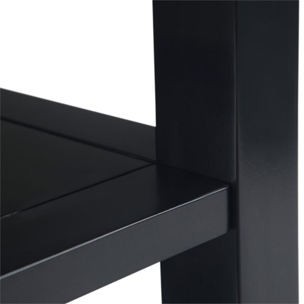 Trent Home Wood 14" Rectangle Transitional Narrow Side Table in Black