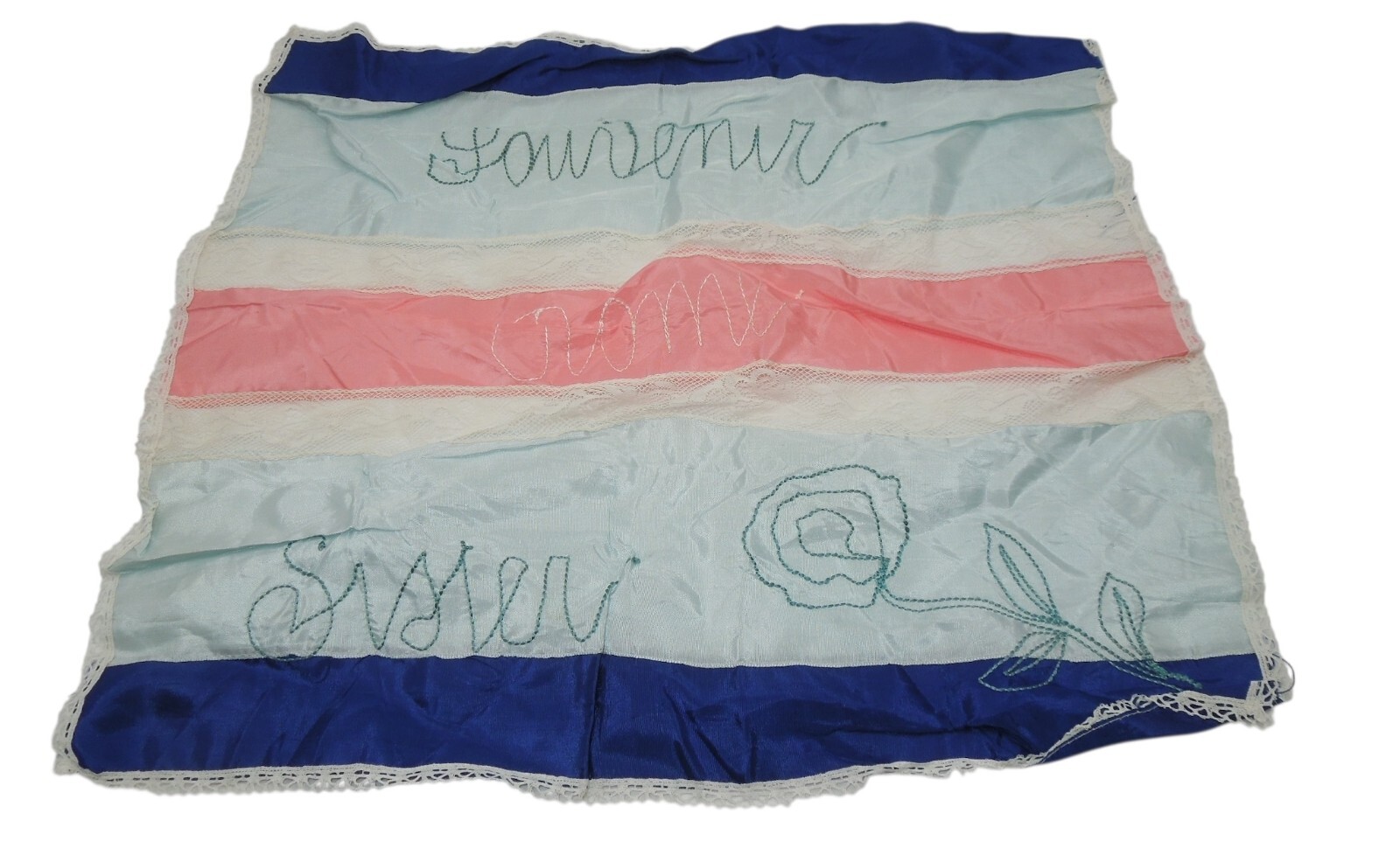 Original WWII Handmade Italian Souvenir of Rome Italy GI Handkerchief 52
