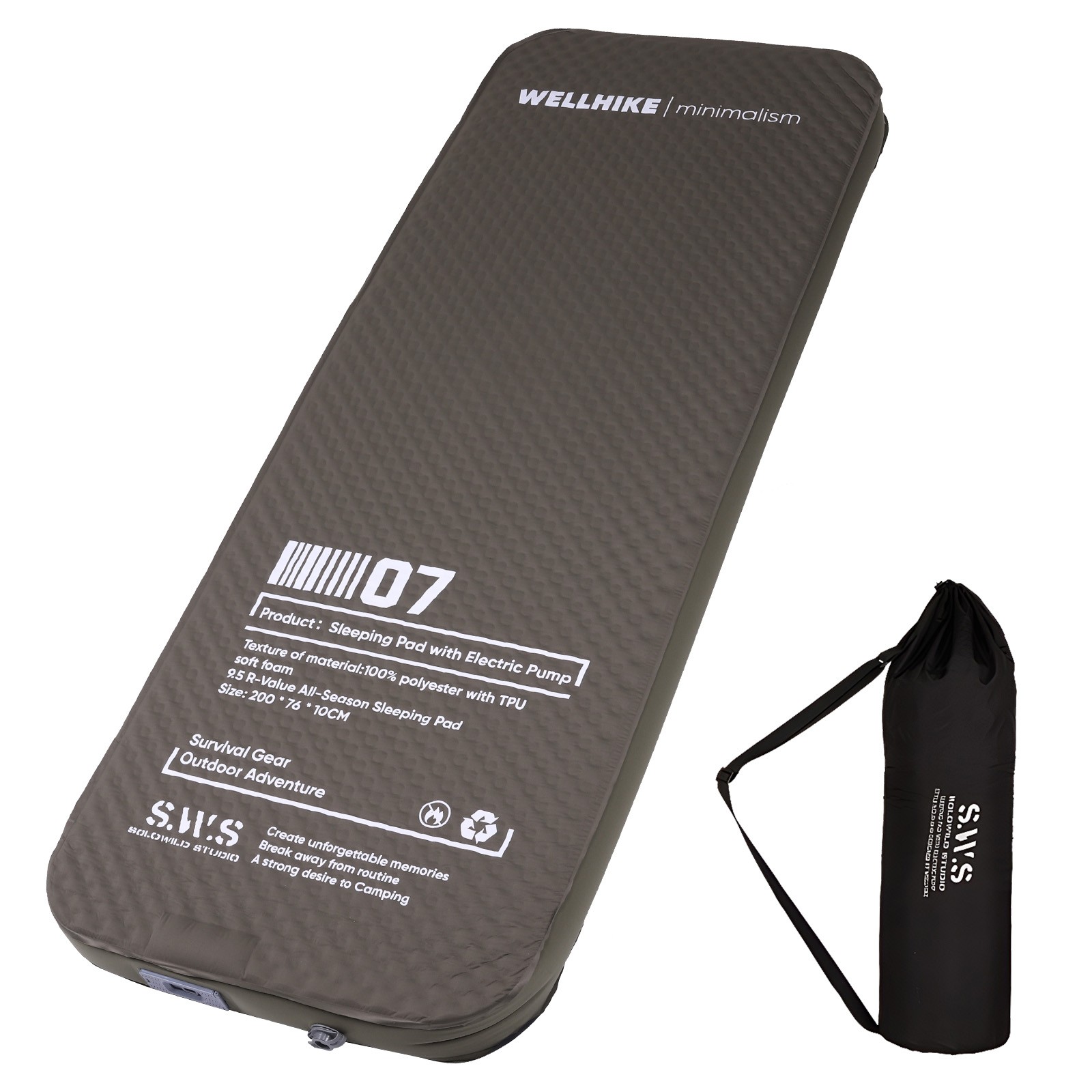 Single Portable Camping Inflatable Pad with Pump for Backpacking Car Tent