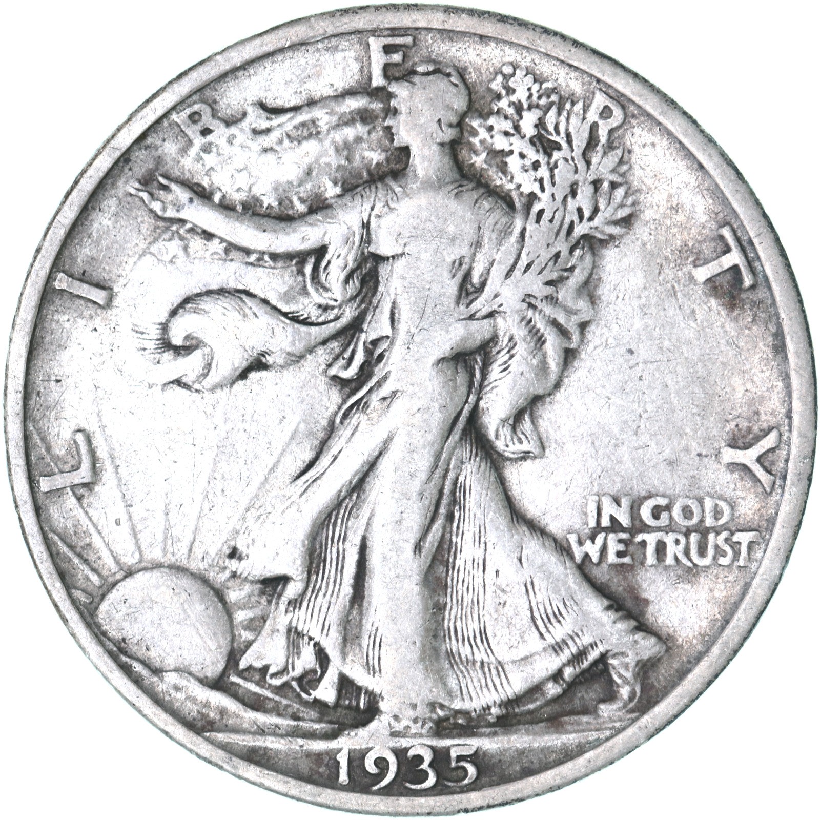 1935 (P) Walking Liberty Half Dollar Fine 90% Silver