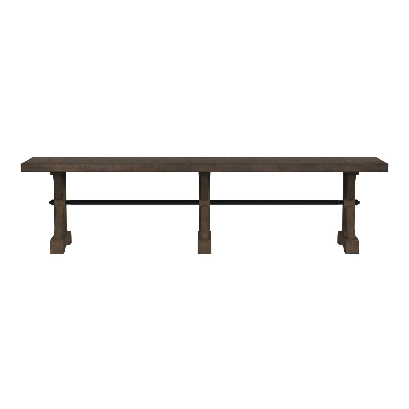 Picket House Furnishings Marietta Dining Bench - Metal Bar cross in Brown