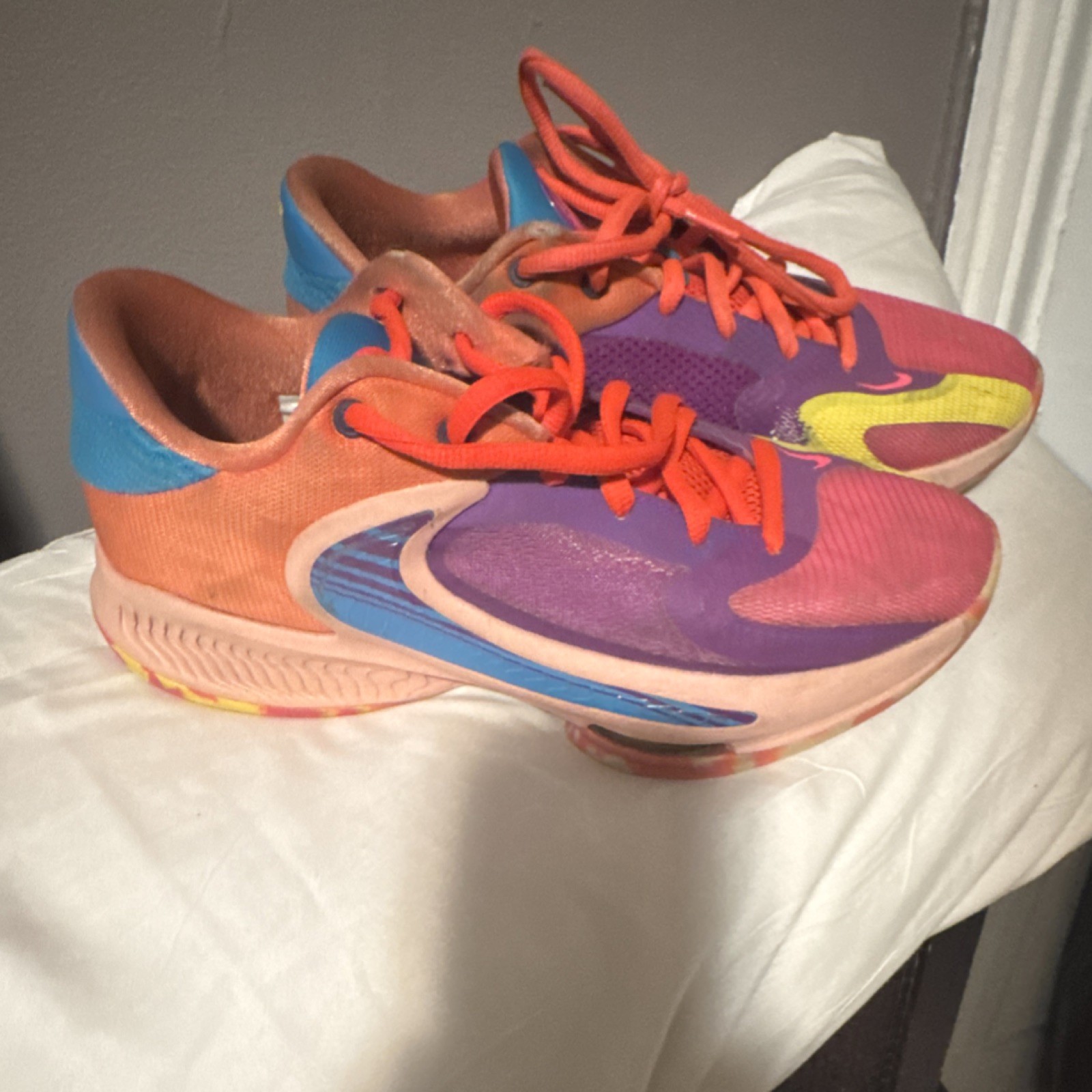 Nike Zoom Freak 4 Colorblock Colorful Low Top Basketball Sneakers DQ3824-700
