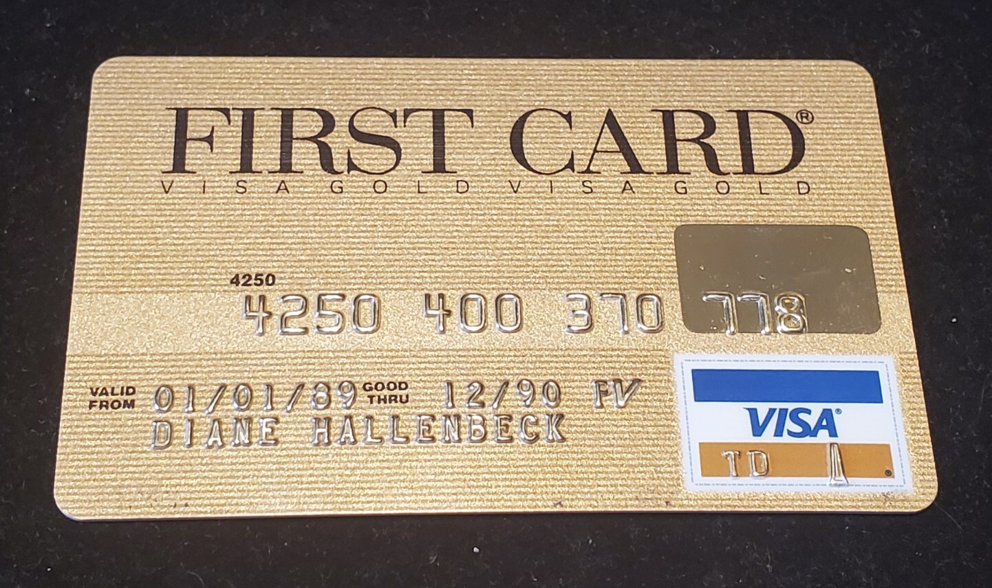First Card Visa Gold credit card exp 1990 ~ our cb876