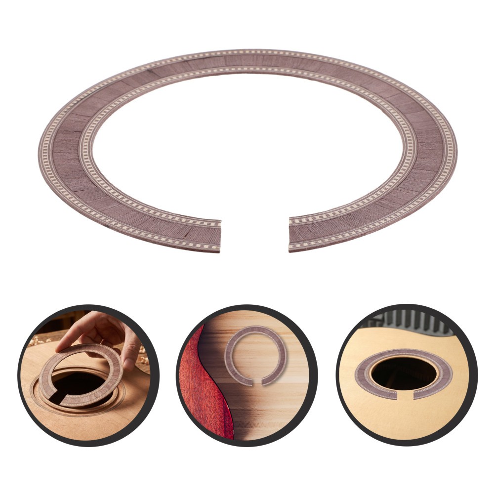 Acoustic Guitar Rosette Soundhole Decal Wooden Inlaid Rosette for Classical