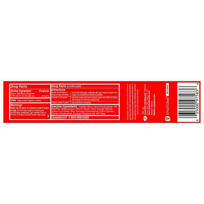 Colgate Optic White Advanced Whitening Toothpaste Mint 5 Pack x 4.2 Oz EXP-2028