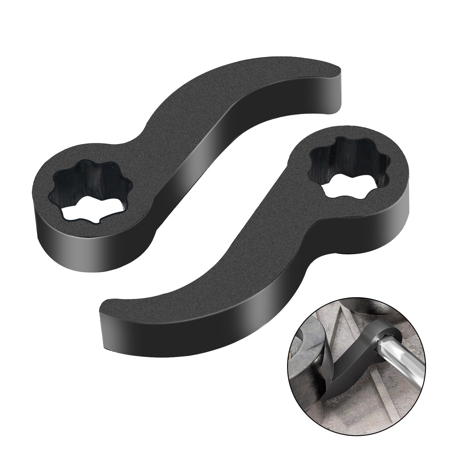 2Pcs Pry Bar Wrench Adapter & Ratchet Pry Bar Attachment for 1/2" 8pt Square Pro