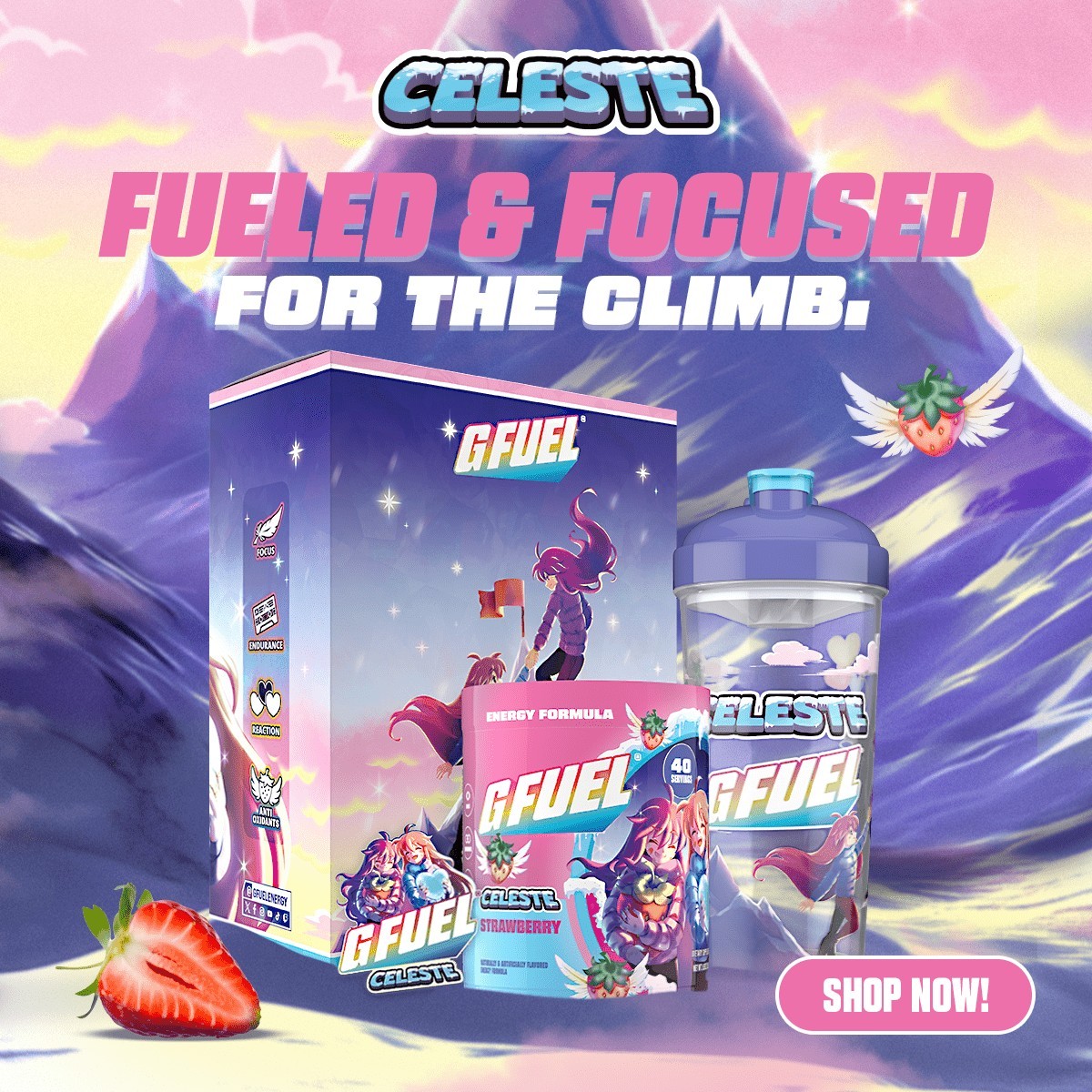 GFUEL - *NEW* Limited Edition Celeste Strawberry Collector's Box