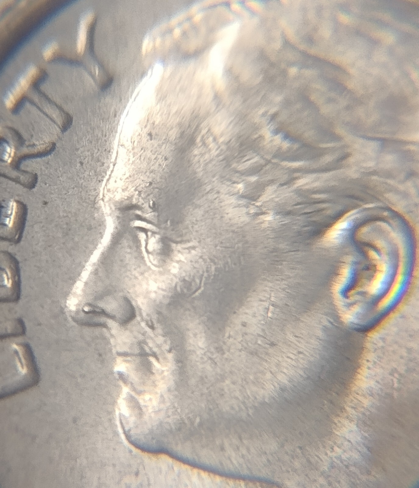 2021 P Roosevelt Dime with Obverse Die Chips Errors