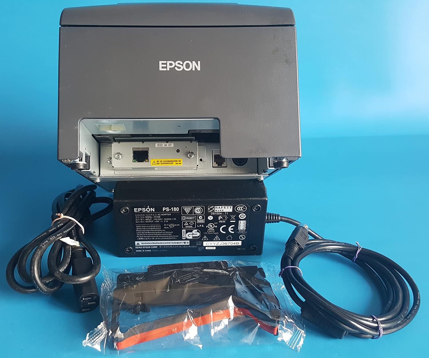TM-U220B Dot Matrix Receipt Printer Ethernet Auto Cutter Dark Gray