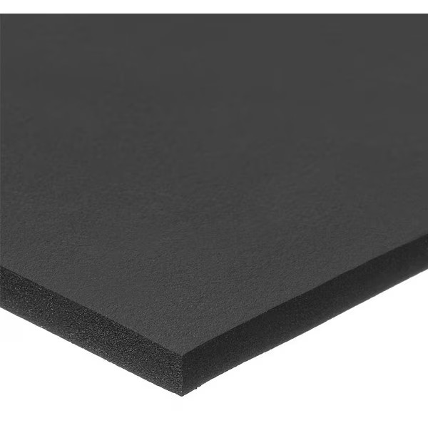 Foam Sheet, Water-Resistant Closed Cell, 12 in W, 24 in L, 1/16 in Thick, Black