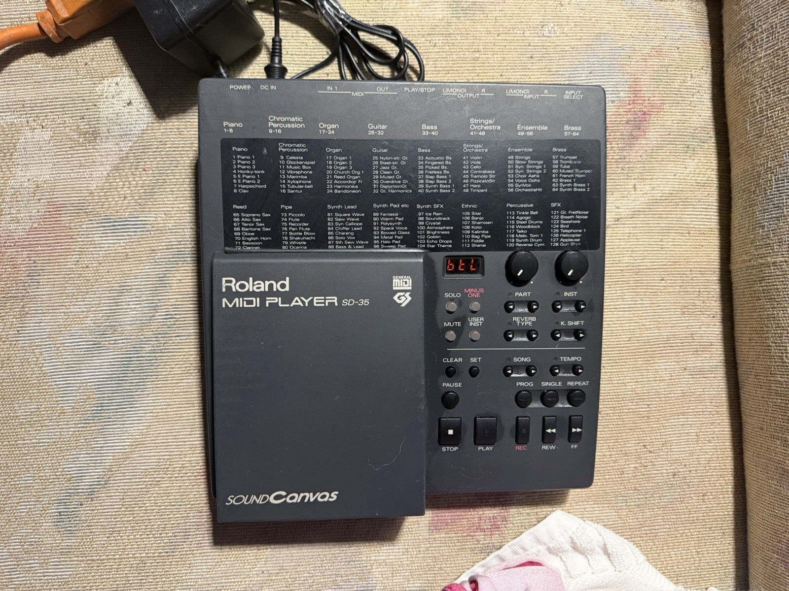 Roland SD-35 Sound Canvas MIDI Player Module w/ Power Adapter, GM Reverb