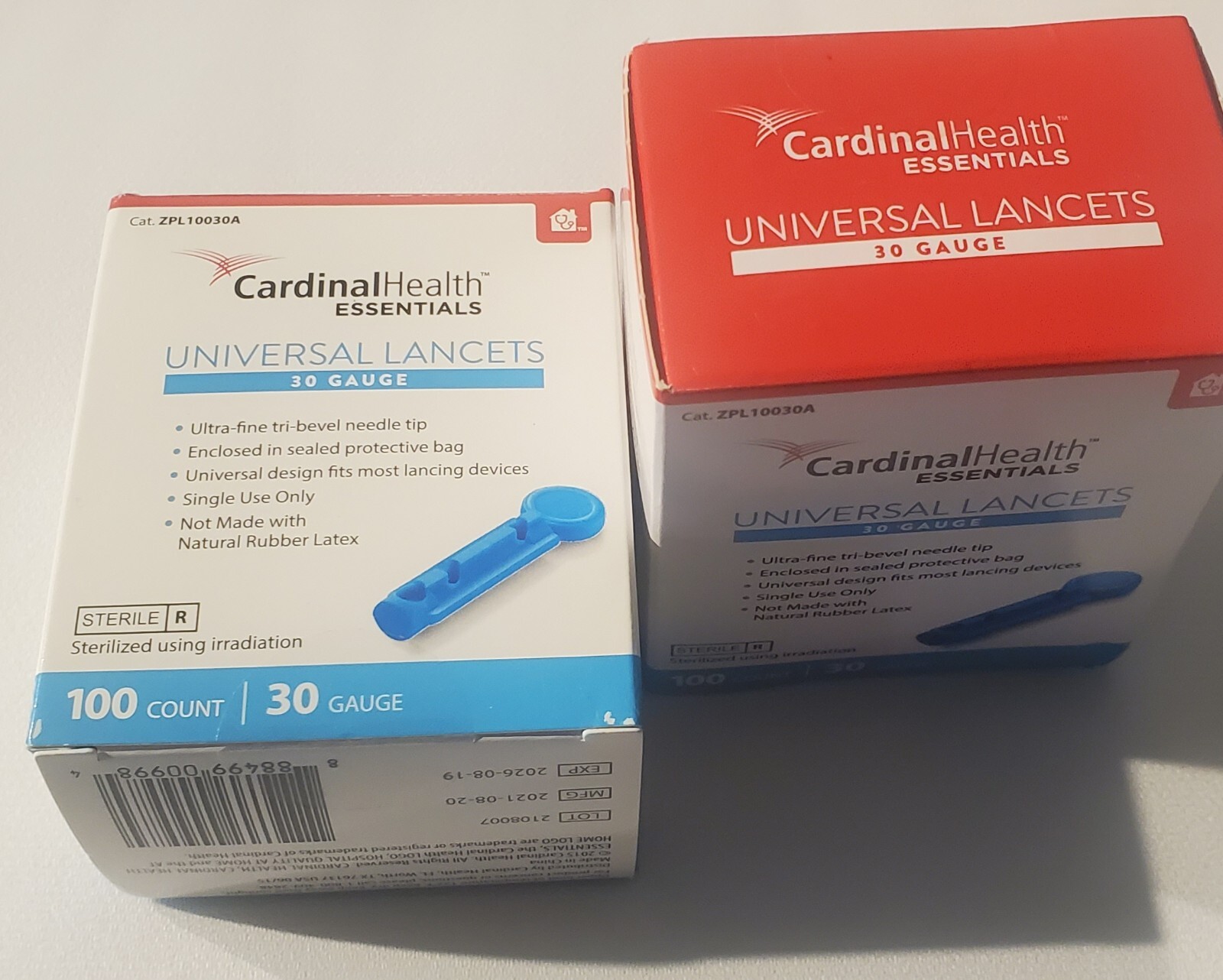 Cardinal Health 30 Gauge Lancets, Universal (2 Boxes of 100 Each), New Free Ship