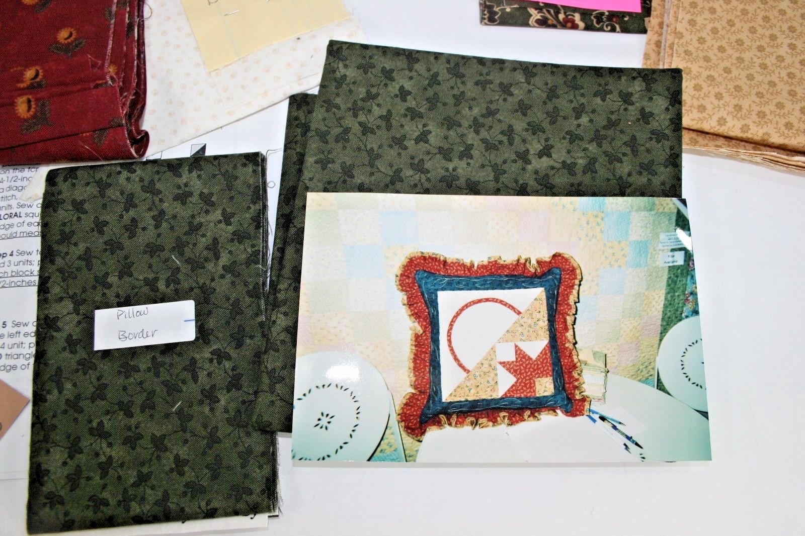 Basket Case Throw Pillow Kit Quilt Fabric Instructions sewing Craft