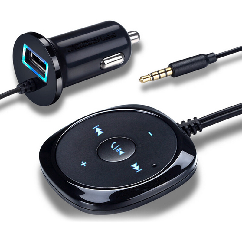 Aux to Bluetooth 5.1 Adapter 3.5mm Bluetooth Receiver Microphone for Car