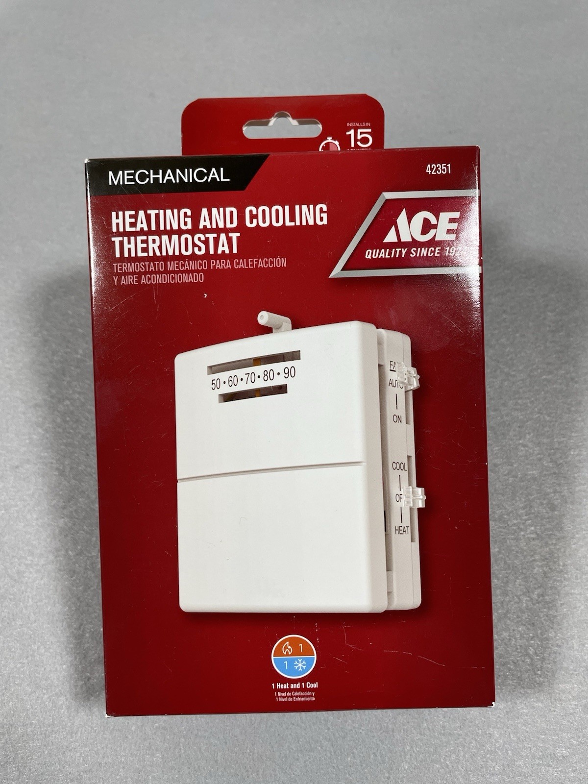 NEW ACE 42351 Mechanical Thermostat Universal Replacement Heat Cool Switch 24V