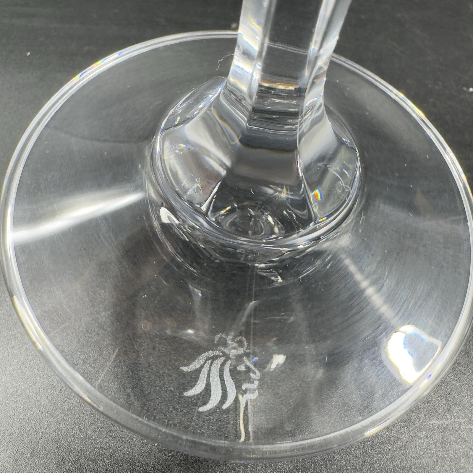 Royal Doulton PRECIOUS Pattern Clear Crystal Goblet Etched Glasses Cups VTG Set2
