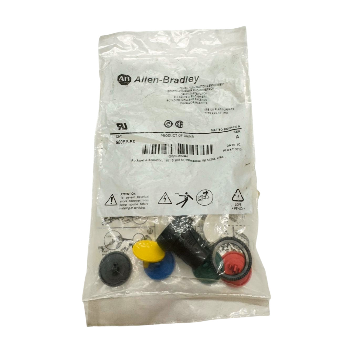 Allen-Bradley 800FP-FX Assortment Flush Pushbutton Ser A **Free Shipping**