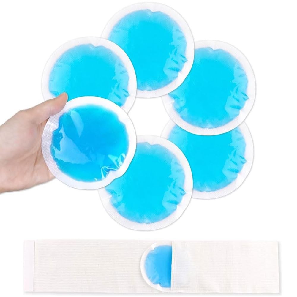 Small Ice Packs for Injuries Reusable with Cloth Backing, 6 Packs