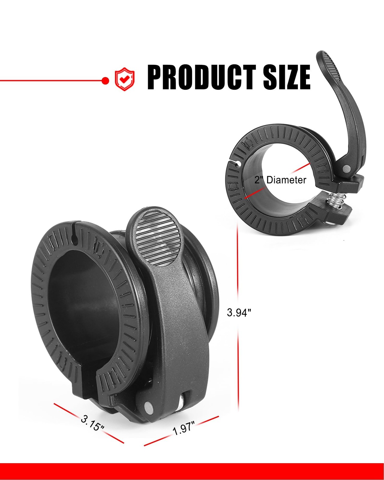 Olympic Barbell Clamps 2 inch Adjustable Clips Quick Release Black