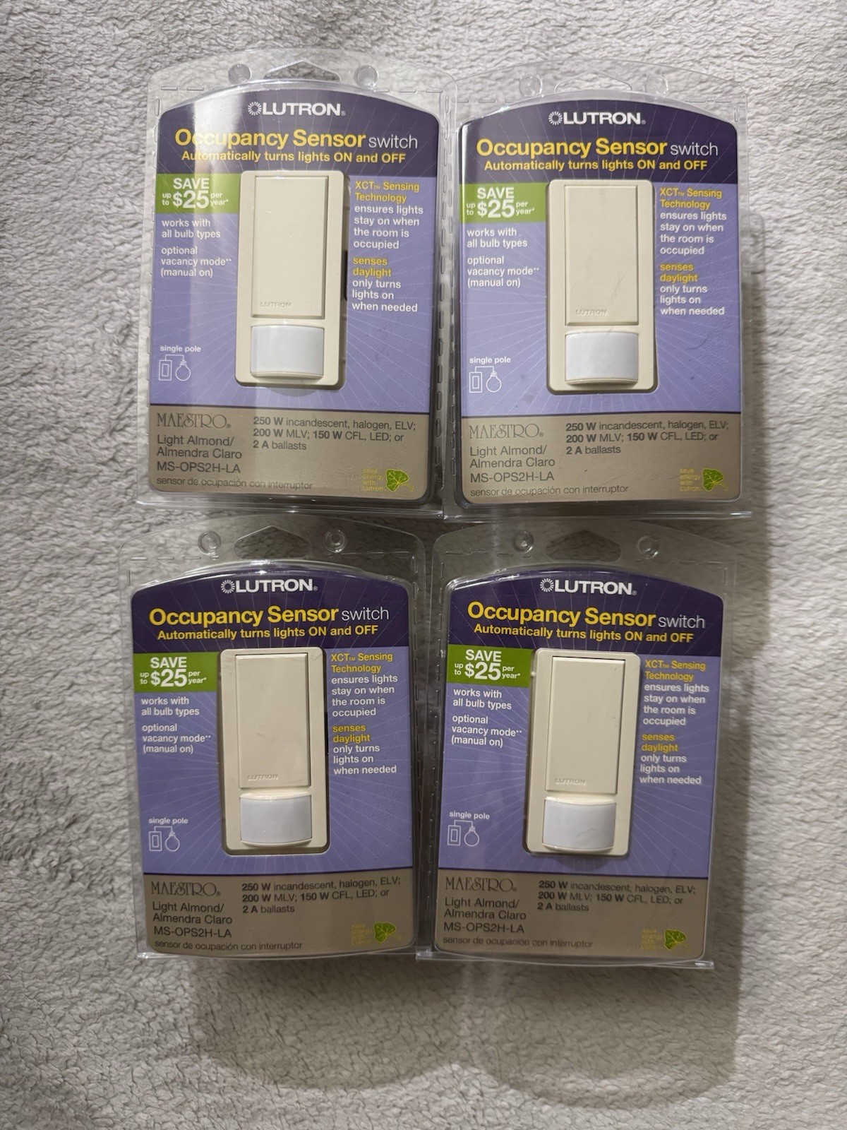 Lutron MS-OPS2H-LA Maestro Occupancy Sensor   Light Almond PRICE PER DEVICE!