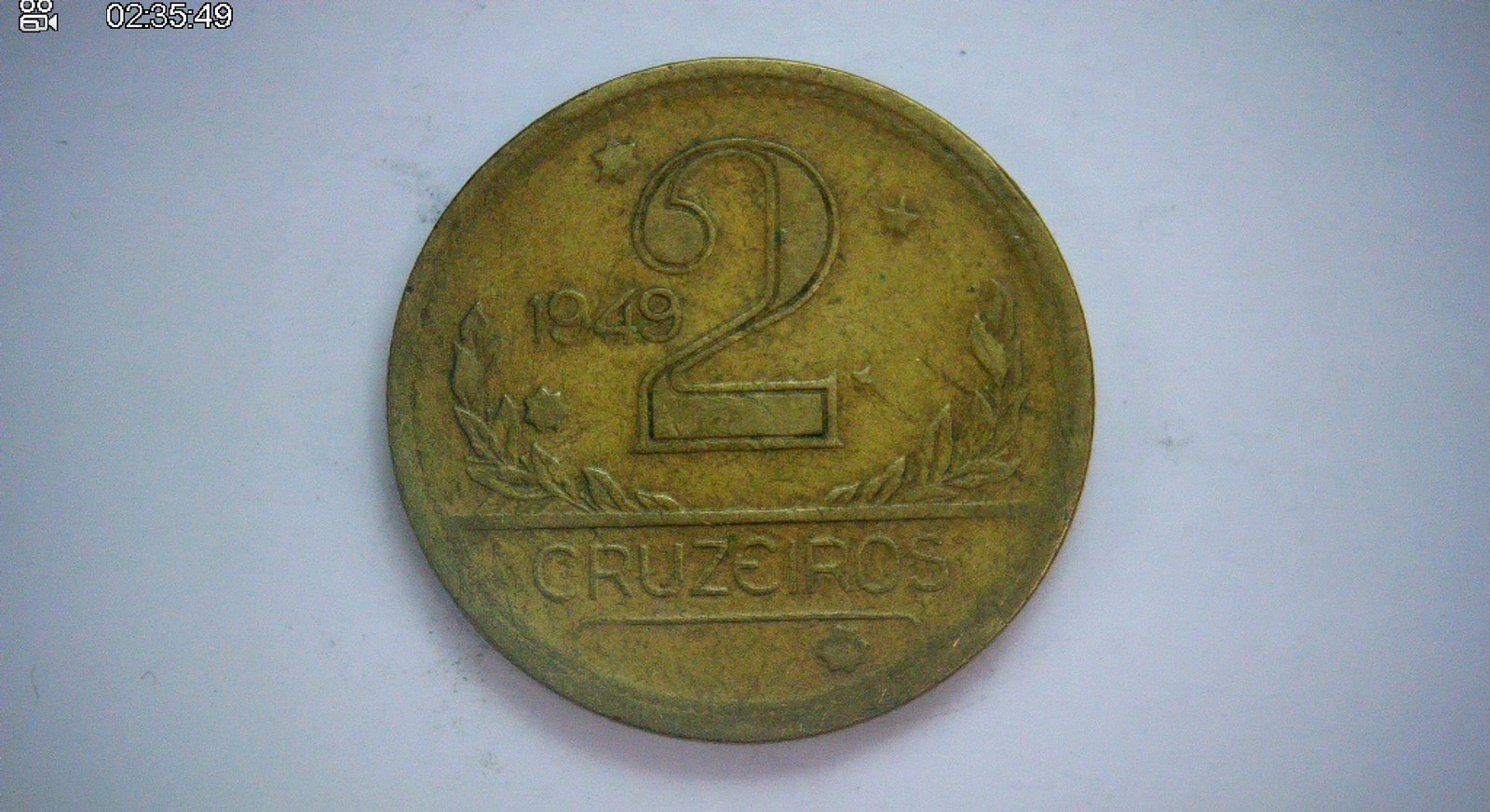 Brazil 1949 2 Cruzeiros Map of Brazil (Cruzeiro series) Coin