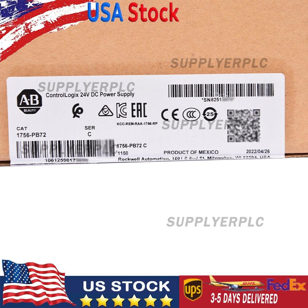 New Factory Sealed Allen-Bradley 1756-PB72 /C ControlLogix 24V DC Power Supply