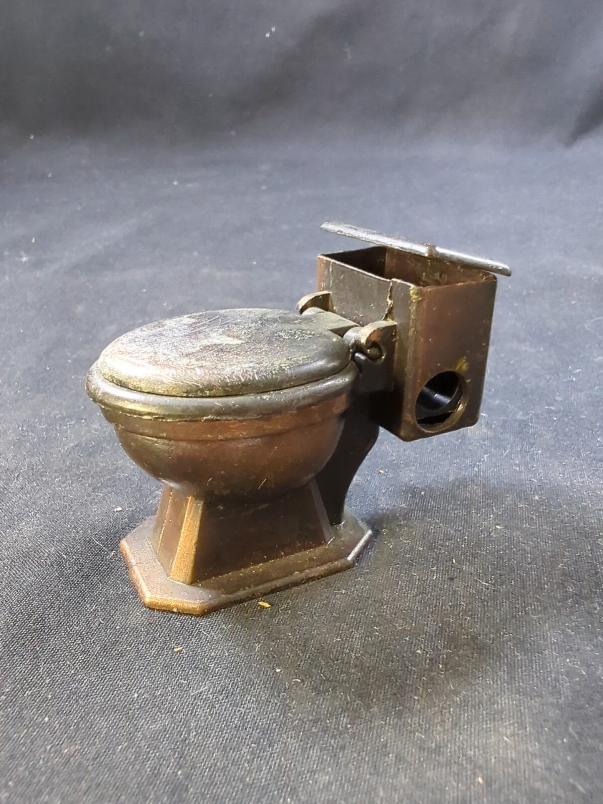 Rustic Metal Toilet Dollhouse Miniature Accessory Die Cast Pencil Sharpener