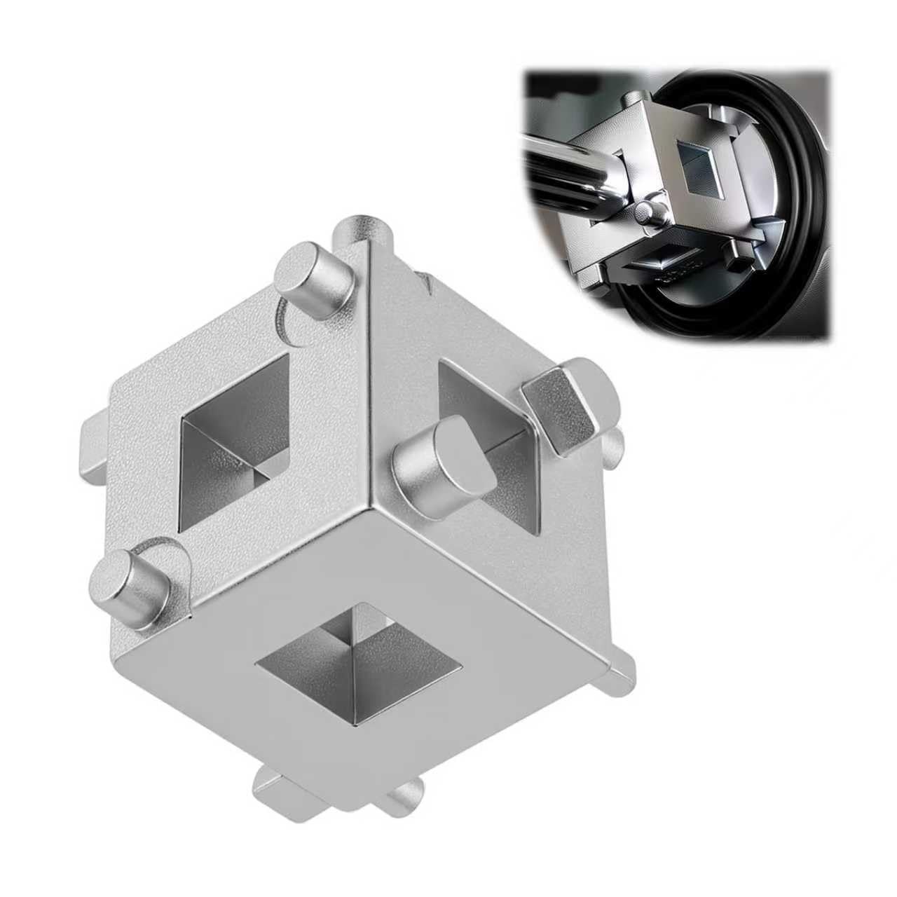 TSIEBRV Cube Brake Caliper Compression Tool Driven 1.3*1.29*0.99 inch, Silver