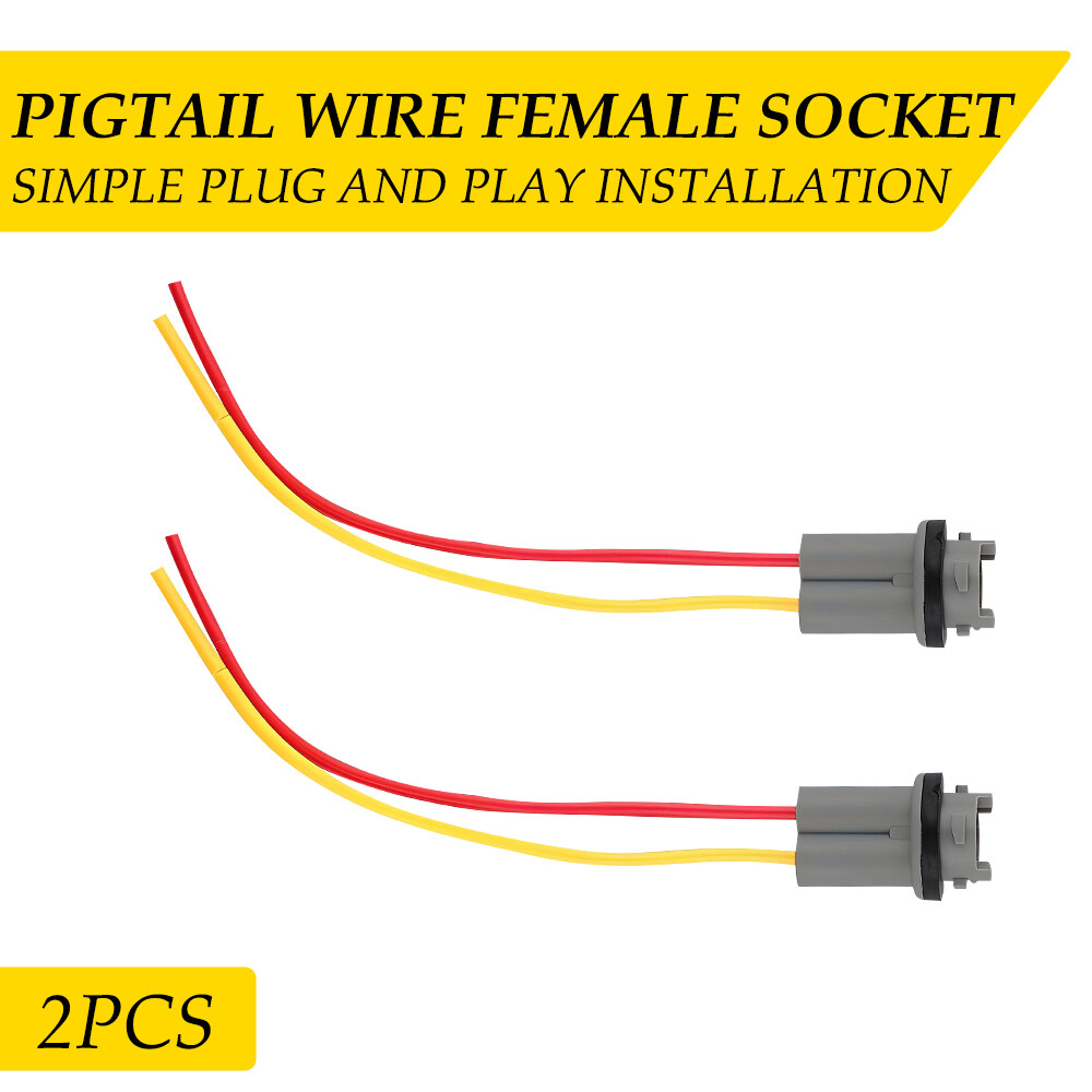 2PCS T10 194 921 Bulb Socket Dome Side Marker Light Harness Wire Plug Connectors